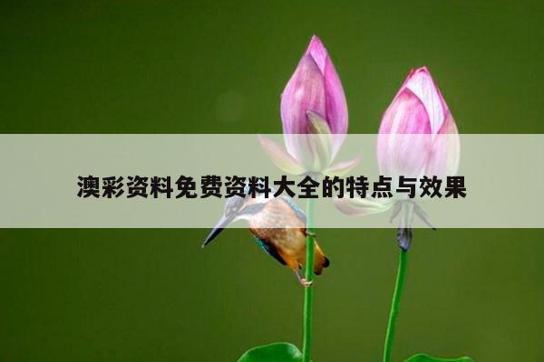澳彩资料免费资料大全的特点与效果